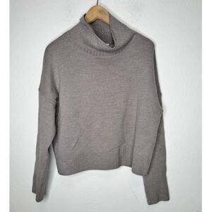 Rachel Zoe Womens 100% Merino Wool Tan High Neck Sweater SIZE LARGE